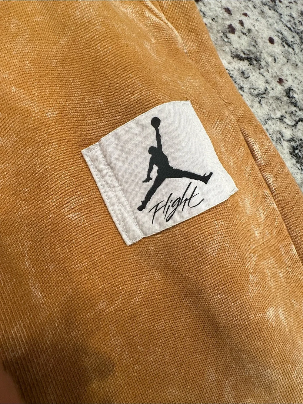 Jordan Men's Mustard Fleece Joggers - Gold Tone
